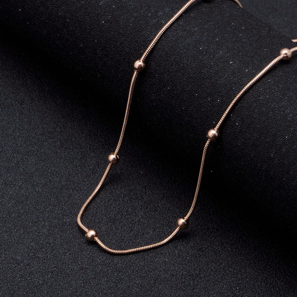 Fashion stainless steel round snake bag bead chain multi-color accessory chain necklace collarbone chain