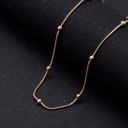 Fashion stainless steel round snake bag bead chain multi-color accessory chain necklace collarbone chain