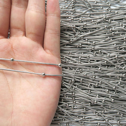 Fashion stainless steel round snake bag bead chain multi-color accessory chain necklace collarbone chain